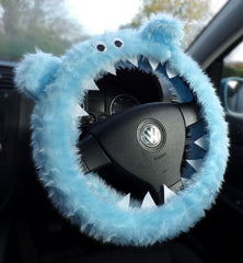 Fuzzy Monster car steering wheel cover Plain faux fur choice of colour