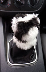 Cow print Fuzzy faux fur Gear knob cover
