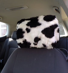 1 pair of Fuzzy Faux fur Headrest covers in a choice of print's