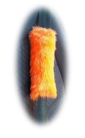 1 single Fuzzy faux fur Orange shoulder strap pad / guitar / car / bag furry and fluffy