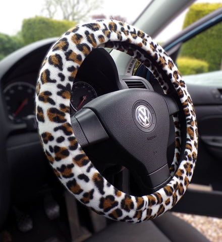 Lovely Leopard print fleece car steering wheel cover