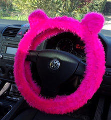 Fuzzy Monster car steering wheel cover Plain faux fur choice of colour