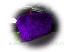 1 pair of Plain furry faux fur fluffy fuzzy plain car seat headrest covers choice of colour color pink black red yellow blue orange white Poppys Crafts