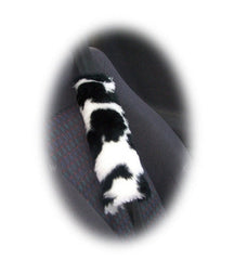 Fuzzy faux fur seatbelt pads in a choice of print's