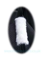 1 pair of furry faux fur car seat belt pads covers choice of colour Poppys Crafts