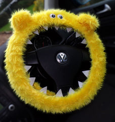 Fuzzy Monster car steering wheel cover Plain faux fur choice of colour