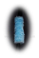 Single fluffy faux fur seatbelt pad / shoulder pad in choice of colour Poppys Crafts