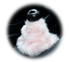 Cute Baby pink fluffy fuzzy gear stick gaiter cover Poppys Crafts