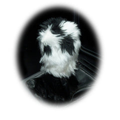 Cow print Fuzzy faux fur Gear knob cover