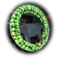 Fuzzy Faux fur Steering wheel cover in a choice of print's Poppys Crafts