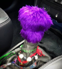 Fuzzy faux fur funky purple Gear knob cover Poppys Crafts