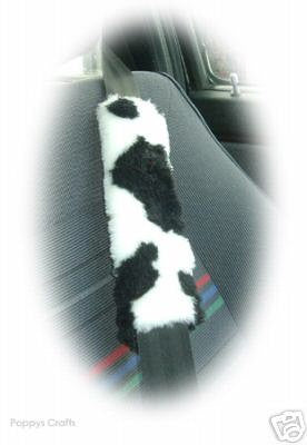 Cow print faux fur single shoulder strap pad Poppys Crafts