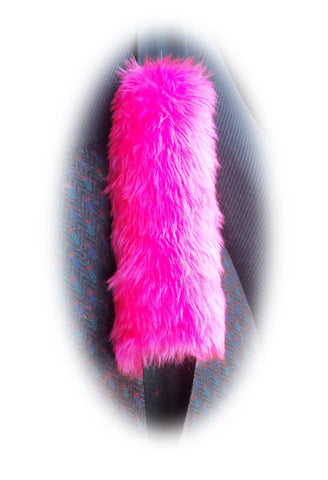 Single fluffy faux fur seatbelt pad / shoulder pad in choice of colour