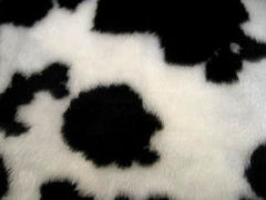Black and White Cow print fuzzy faux fur car steering wheel cover furry and fluffy Poppys Crafts
