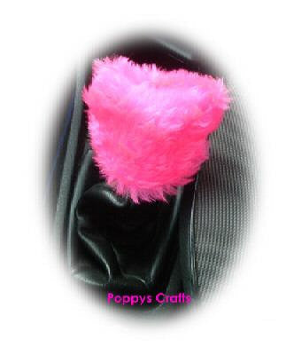 Fluffy cute Barbie Pink Gear knob stick shift cover faux fur