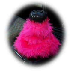 Cute Barbie Pink fluffy faux fur car accessories 4 piece set Poppys Crafts