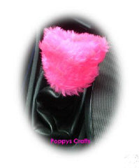 Fluffy faux fur 4 piece car accessories set choice of colour Poppys Crafts