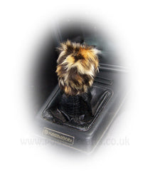 Fuzzy faux fur Leopard print Gearknob cover cute Poppys Crafts