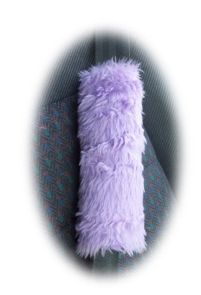 Fuzzy Lilac faux fur shoulder pad for guitar strap, bag strap, seatbelt Poppys Crafts