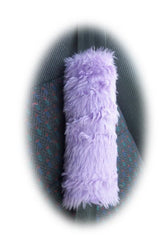 Gorgeous Lilac Car Steering wheel cover & matching fuzzy faux fur seatbelt pad set Poppys Crafts