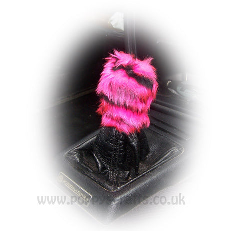 Fuzzy faux fur Pink tiger print Gearknob cover cute