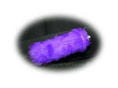 Large 7 Piece Purple fluffy car accessories set faux fur Poppys Crafts