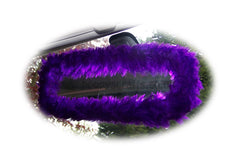 Gorgeous Purple fluffy faux fur car accessories 4 piece set Poppys Crafts