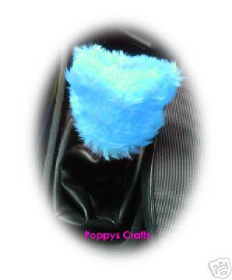 Fuzzy faux fur Turquoise / Teal Gearknob cover cute